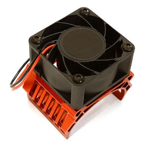 [#C28604RED] 42mm Motor Heatsink+40x40mm Cooling Fan 17k rpm for 1/10 Summit &amp; E-Revo