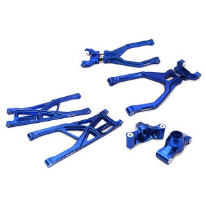 [#C28158BLUE] Billet Machined Rear Suspension Set for Traxxas 1/10 Scale Summit 4WD