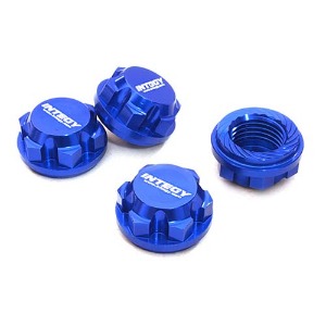 [#C27073BLUE] Billet Machined 17mm Hex Wheel Nuts (4) for Traxxas X-Maxx 4X4 (Blue)