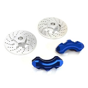 [#C28426BLUE]  Realistic Alloy Front Brake Disc (2) for Traxxas 1/10 4-Tec 2.0