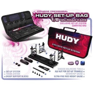 [108056] HUDY COMPLETE SET OF SET-UP TOOLS + CARRYING BAG - FOR 1/8 ON-ROAD CARS
