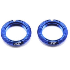 JConcepts Fin Aluminum 12mm Shock Collar (Blue) (2) [2491-1]