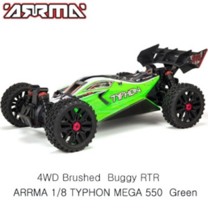 ARRMA 1:8 TYPHON MEGA 550 Brushed 4WD Speed Buggy RTR, Green   [ARA102694]