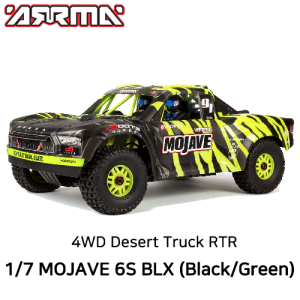 [최신버전]ARRMA 1:7 MOJAVE 6S V2 4WD BLX Desert Truck with Spektrum Firma RTR, Green/Black   ARA7604V2T1