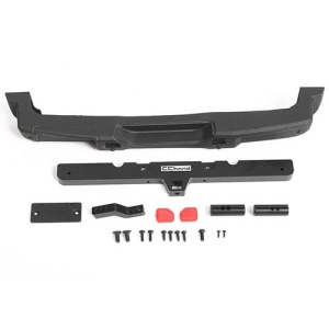 VVV-C1113 OEM Rear Bumper w/ Tow Hook + License Plate Holder for Axial 1/10 SCX10 III Jeep JLU Wrangler