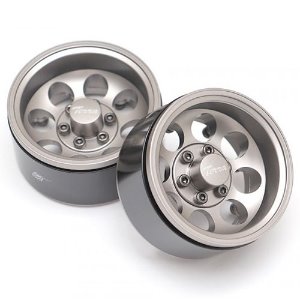 [#BRW780917GM] 1.9 Terra Classic 8-Hole Aluminum Deep Dish Beadlock Wheels w/ XT601 Hubs (2) Gun Metal for All