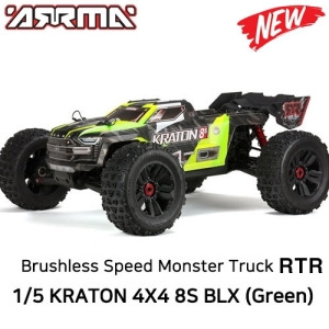 [DX3 조종기포함 버전] ARRMA 1/5 KRATON 4X4 8S BLX Brushless Speed Monster Truck RTR, Green   ARA110002T1