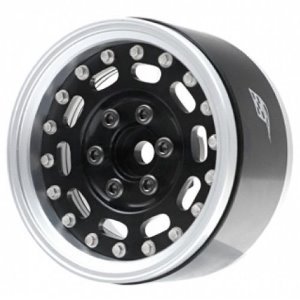 [#BRPB005RSBK] [2개] ProBuild™ 1.9&quot; MAG-10 Adjustable Offset Aluminum Beadlock Wheels (Flat Silver/Black)