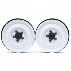 [#BRW780919FW] [2개] 1.9&quot; 16-Hole Classic Steelie Reversible Beadlock Wheel w/XT504 Hub Front (White)