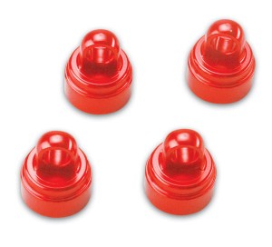 AX3767X Shock caps aluminum (red-anodized) (4) (fits all Ultra Shocks)