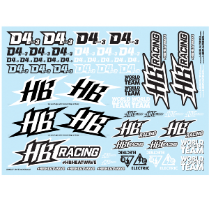 HB RACING D4 Evo3 Sticker Sheet   HB204827