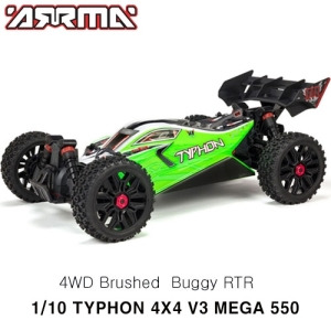 ARRMA 1/8 TYPHON 4X4 V3 MEGA 550 Brushed Buggy RTR, Green ARA4206V3