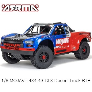 ARRMA 1/8 MOJAVE 4X4 4S BLX Desert Truck RTR, Blu/Red   ARA4404T2
