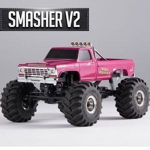 [사장님 추천] ]FMS 1:24 FCX24 Smasher V2 Monster Truck RTR Red ** 고속저속 변경가능한 소형차량   FMS12402RTRRDV2